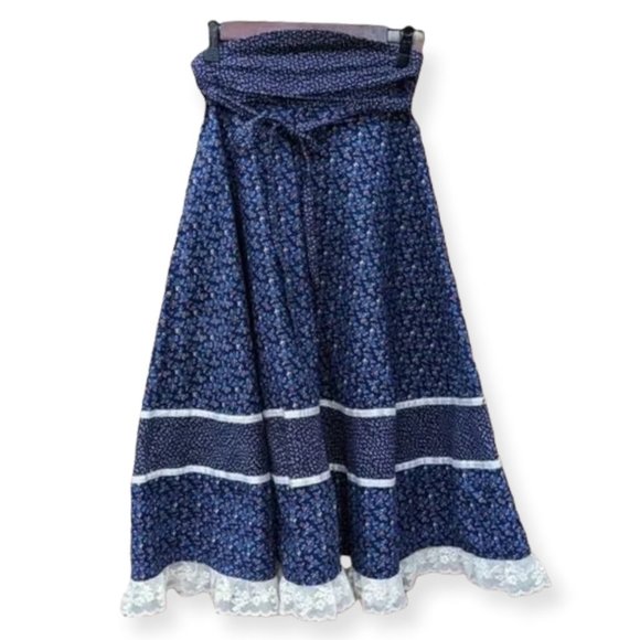 Vintage Dresses & Skirts - Vintage Prairie Skirt Handmade, Calico Floral